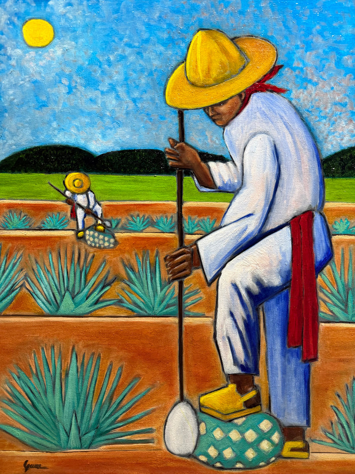 The Agave Field, oil on canvas painting by Esteban Guerra