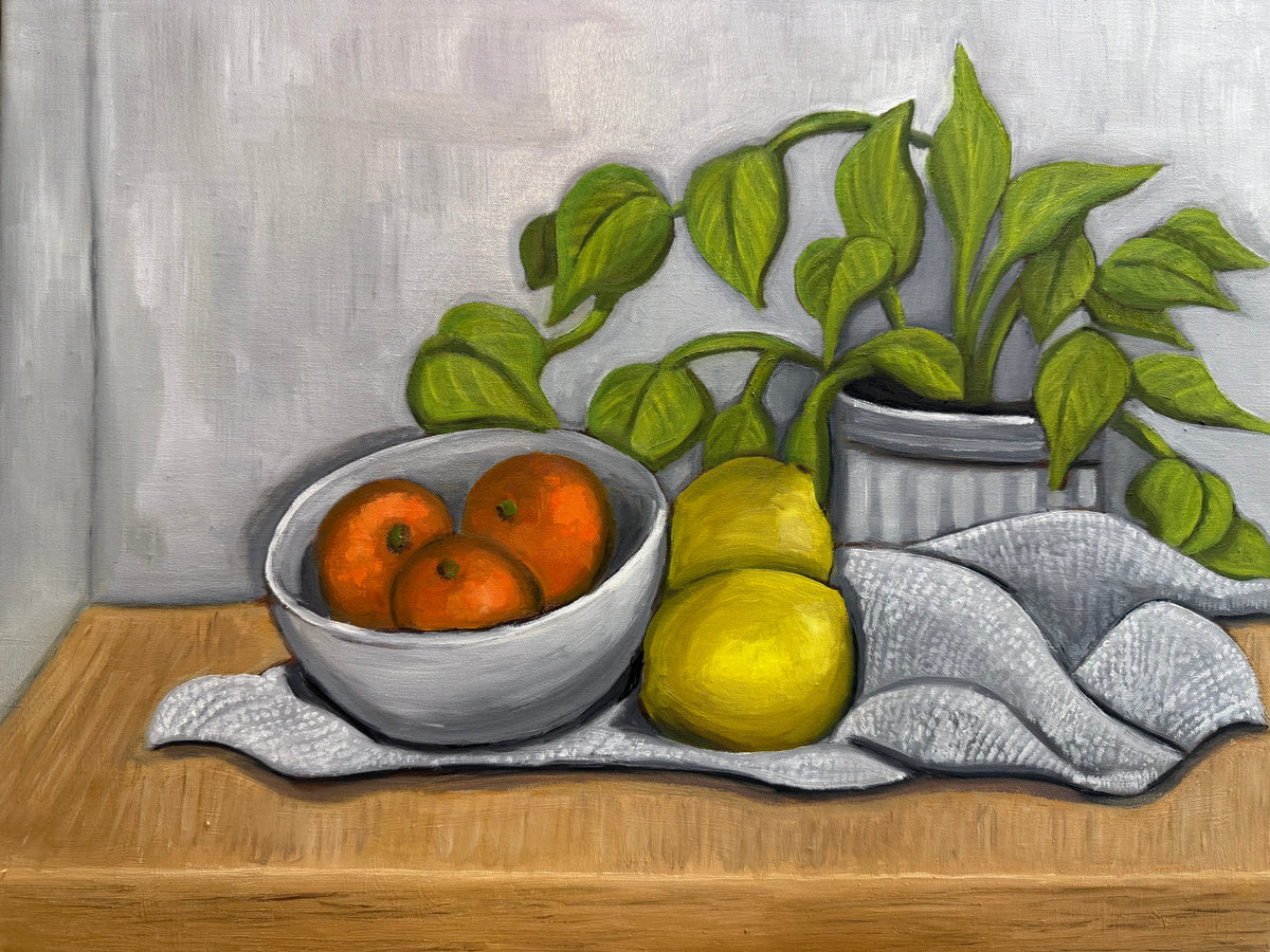 Still Life with Fruit by Esteban Guerra, oil on canvas